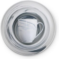 Stone Lain Brighton 16-Piece Dinnerware Set Porcelain, Gray - 8
