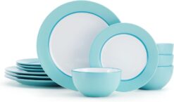 Pfaltzgraff Grayson Teal 12 Piece Dinnerware Set, Service for 4 - 3