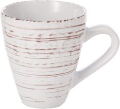 Elama Embossed Stoneware Ocean Dinnerware Dish Set, 16 Piece, Seashell and White Sand - 5