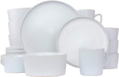 Elama Luxmatte Dinnerware Set, 20 Piece, White - 1