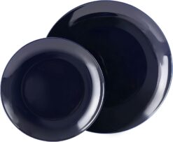 Elama Luna 18 Piece Porcelain Dinnerware Set (Dark Blue), Service for 6 - 4