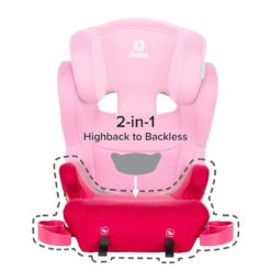 Diono Cambria 2XT XL, Dual Latch Connectors, 2-in-1 Belt Positioning Booster Seat, High-Back to Backless Booster with Space and Room to Grow, 8 Years 1 Booster Seat, Pink Cotton Candy - 3