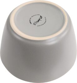 Elama Louis 16 Piece Stoneware Dinnerware Set in Matte Slate with Gold Rim, (Arthur Paul Louis Set) - 6