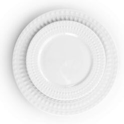 Elama Service for Four 16 Piece Porcelain Dinnerware Set, White-Round 2 - 9