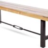 Christopher Knight Home Catriona Outdoor Acacia Wood Bench with Metal Accents, Teak Finish / Rustic Metal 14. 50 x 63 x 17. 75 inches - 1