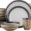 Stone Lain Lucy Porcelain 16-Piece Round Dinnerware Set, Beige - 1