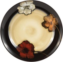 Pfaltzgraff Painted Poppies 16-Piece Stoneware Dinnerware Set, Service for 4, Tan/Assorted - - 7