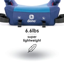 Diono Solana 2 XL, Dual Latch Connectors, Lightweight Backless Belt-Positioning Booster Car Seat, 8 Years 1 Booster Seat, Blue - 4
