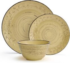 Pfaltzgraff Trellis Sunflower 12 Piece Dinnerware Set, Service for 4, Yellow - 2