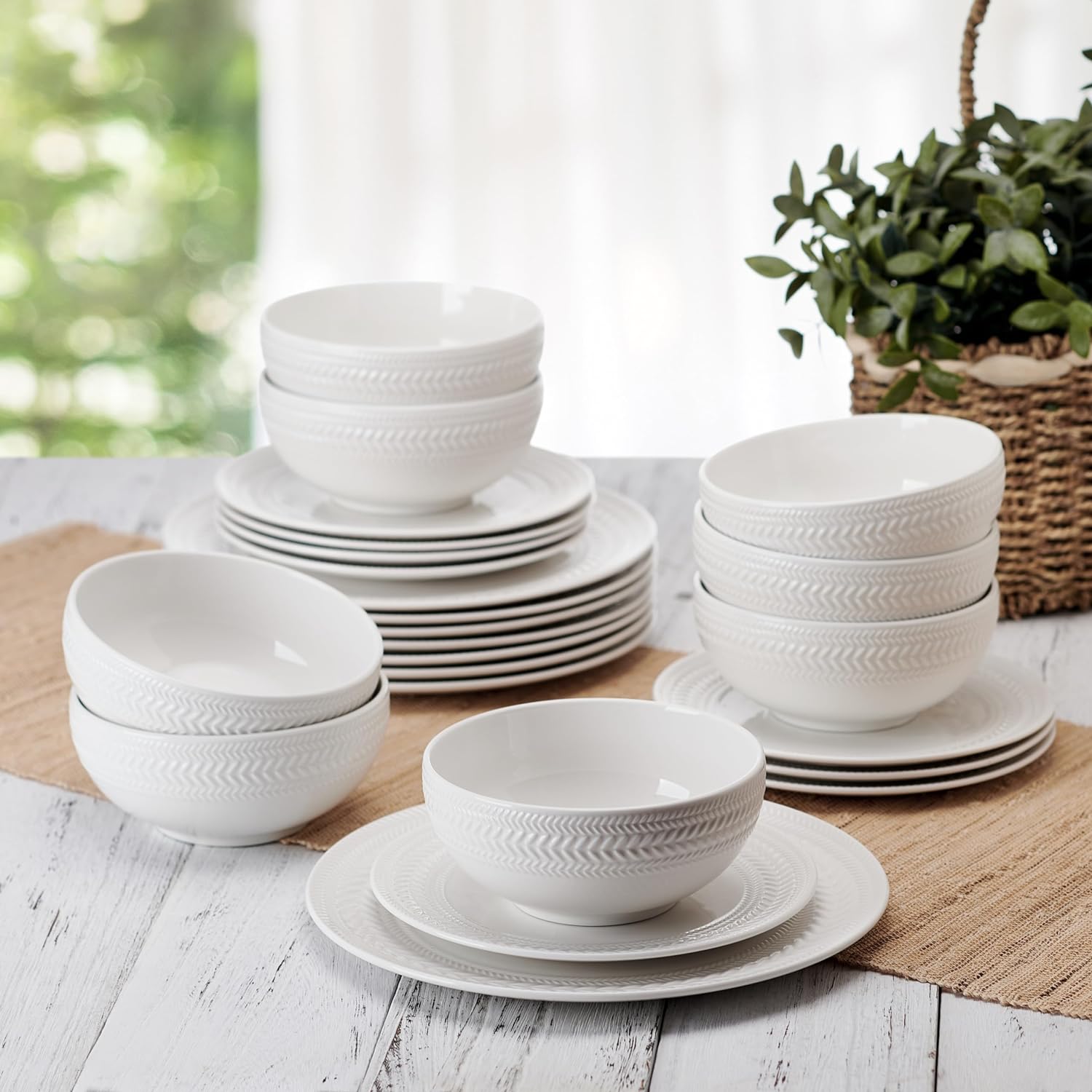 Pfaltzgraff Josephine 24 piece Dinnerware Set, Service for 8, White - 5 Pfaltzgraff Josephine 24 piece Dinnerware Set, Service for 8, White - 5