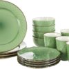 Pfaltzgraff French Lace Dinnerware Set, 16 Piece, Green - 1