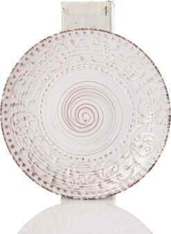 Elama Embossed Stoneware Ocean Dinnerware Dish Set, 16 Piece, Seashell and White Sand - 4