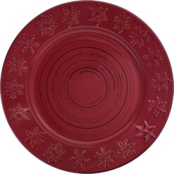 Pfaltzgraff Trellis Snowflakes 12 Piece Dinnerware Set, Service For 4, Red - 6