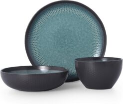 Pfaltzgraff 5267773 Maddox 12-Piece Dinnerware Set, teal - 2