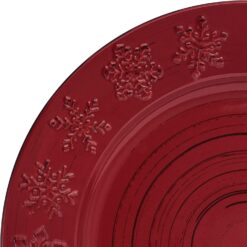 Pfaltzgraff Trellis Snowflakes 12 Piece Dinnerware Set, Service For 4, Red - 3