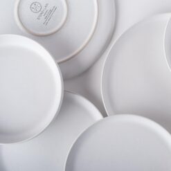 Porto by Stone Lain Premium European Macchio 12-Piece Dinnerware Set, White Matte, Made in Portugal, Scratch-Resistant - 7