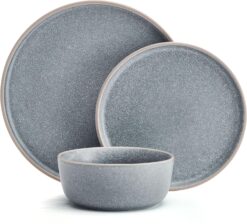 Pfaltzgraff Victoria 12 Piece Dinnerware Set, Servie for 4, Blue - 2
