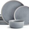 Pfaltzgraff Victoria 12 Piece Dinnerware Set, Servie for 4, Blue - 1