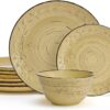 Pfaltzgraff Trellis Sunflower 12 Piece Dinnerware Set, Service for 4, Yellow - 1