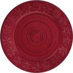 Pfaltzgraff Trellis Snowflakes 12 Piece Dinnerware Set, Service For 4, Red - 7