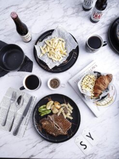 Stone Lain Modern Gold Splash Exquisite Fine China Dinnerware Set, 16 Piece - Service for 4, Black & Gold - 8