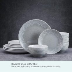 Pfaltzgraff Felicity 12 Piece Dinnerware Set, Service for 4,Gray - 3