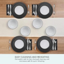 Pfaltzgraff Grayson Charcoal 12 Piece Dinnerware Set, Service for 4 - 5