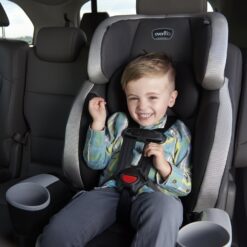 Evenflo Maestro Sport Harness Highback Booster Car Seat, 22 to 110 Lbs., Granite Gray, Polyester - 7