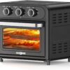 Air Fryer, Paris Rhône 14.8 Quart Toaster Oven, 5-in-1 Convection Oven for 4-Slice Toast, 9-inch Pizza, Knob-Controlled Kitchen Countertop Appliance with 6 Accessories, Dishwasher Safe