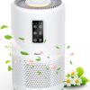 Air Purifiers for Home Large Room with Night Light up to 1076ft², VEWIOR H13 True HEPA Air Cleaner with Fragrance Sponge, Sleep Mode, Timer, Speed, Lock, for Wildfire Smoke Pet Dust Pollen Odor