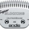 Andis 64340 Carbon-Infused Steel UltraEdge Super Blocking Large Animal Clipper Blade, Blocking, Stainless Steel