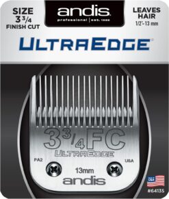 Andis Carbon-Infused Steel UltraEdge Dog Clipper Blade, Size-3-3/4 FC, 1/2-Inch Cut Length (64135)