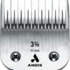 Andis – 64133, Ultra Edge Detachable Dog Clipper Blade – Comprised of Carbon-Infused Steel, Exclusive Hardening Process with 3-3/4-Inch Skip Tooth - for AGC, BDC Series - 1/2-Inch Cut Length, Chrome