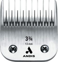 Andis – 64133, Ultra Edge Detachable Dog Clipper Blade – Comprised of Carbon-Infused Steel, Exclusive Hardening Process with 3-3/4-Inch Skip Tooth - for AGC, BDC Series - 1/2-Inch Cut Length, Chrome