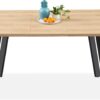 Best Choice Products Extendable Dining Table 47 to 63in Modern Large Expanding Kitchen Table up to 6 People w/Leaf Extension, 2 Locks, 132lb Capacity - Natural Oak