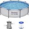 Bestway Steel Pro MAX 10' x 30" Above Ground Pool, Round Metal Frame Outdoor Swimming Pool Set