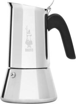 Bialetti - New Venus Induction, Stovetop Coffee Maker, Suitable for all Types of Hobs, Stainless Steel, 10 Cups (15.5 Oz), Silver