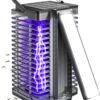 Bug Zapper Outdoor Indoor, Solar Mosquito Zapper with Reading Lamp, Cordless & Rechargeable Electric Insect Fly Zapper with 4200V High Powered UV Light, 2 in 1 Mosquito Killer for Home Backyard Patio