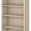 Bush Furniture Salinas Tall 5 Shelf Bookcase in Antique White Distressed Style Book Case Bookshelf for Bedroom, Living Room & Pantry Tall Bookcase Book Shelf for Bedroom