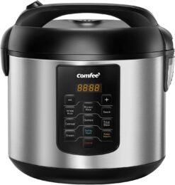 COMFEE' Rice Cooker 10 cup Uncooked/20 cup Cooked , Rice Maker, Steamer, Saute, Steamer and Warmer, 5.2 QT Large Capacity, Brown Rice, Quinoa and Oatmeal, 8 One-Touch Programs