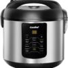 COMFEE' Rice Cooker, 6-in-1 Stainless Steel Multi Cooker, Slow Cooker, Steamer, Saute, and Warmer, 2 QT, 8 Cups Cooked(4 Cups Uncooked), Brown Rice, Quinoa and Oatmeal, 6 One-Touch Programs