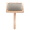 Chris Christensen Mark VI Curved Slicker Dog Brush, Groom Like a Professinal, Stainless Steel Pins, Lightweight Beech Wood Body, Ground and Polished Tips, Medium