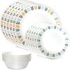 Corelle Vitrelle 18 Piece Glass Dinnerware Sets, Service for 6, Triple Layer Chip & Crack Resistant Glass Plate and Bowl Sets, Anders