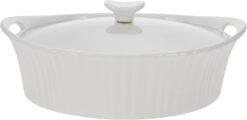 CorningWare French White 2.5-quart Oval Casserole with Glass Lid