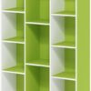 FURINNO 11107WH-GR 7 Reversible, 11-Cube, White Green