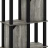 FURINNO Brahms Storage Shelf, 3-Tier, French Oak Grey/Black,19209GYWBK