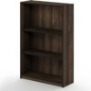 FURINNO JAYA Simple Home 3-Tier Adjustable Shelf Bookcase, Columbia Walnut