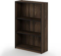 FURINNO JAYA Simple Home 3-Tier Adjustable Shelf Bookcase, Columbia Walnut