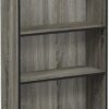 FURINNO JAYA Simple Home 3-Tier Adjustable Shelf Bookcase, French Oak Grey