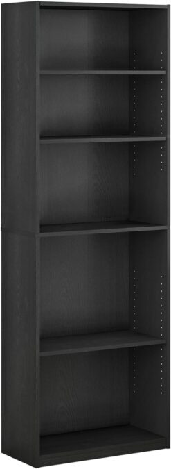 FURINNO JAYA Simply Home 5-Shelf Bookcase, 5-Tier, Black